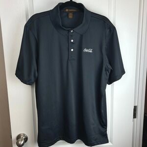 Harriton Mens Coca-Cola Performance Polo Shirt Black M345 L